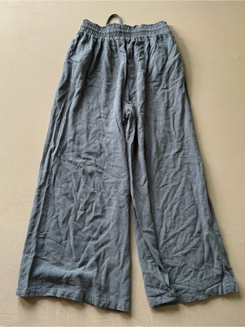 Linen Blend Wide Leg Pants